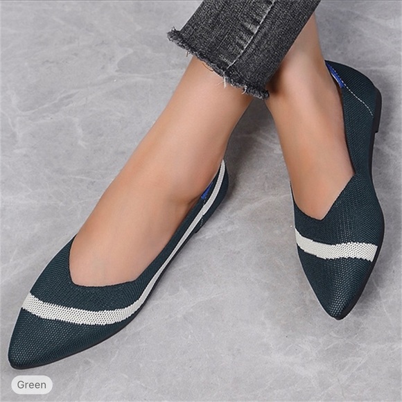 Forest green flats new never worn women’s size 8 - Picture 1 of 1